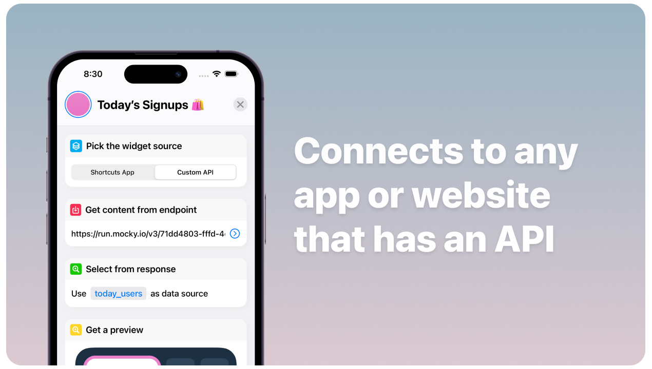 Connects to any app or website that has an API